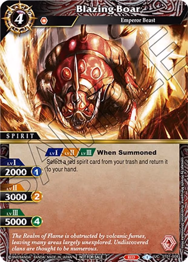 Blazing Boar (Sealed Event Promotion Pack) - Uncommon (ST01-008)