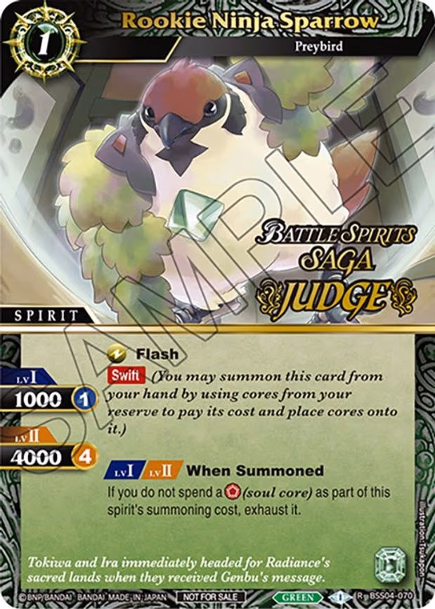Rookie Ninja Sparrow (Judge Pack Vol. 4) - Rare (BSS04-070)