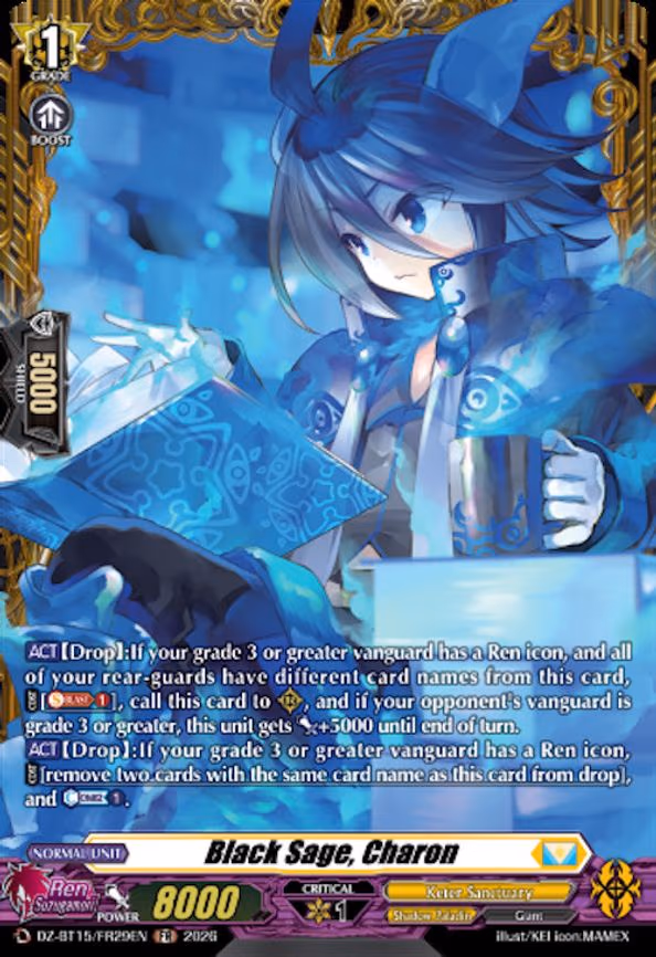 Black Sage, Charon - Frame Rare (DZ-BT15/FR29EN)