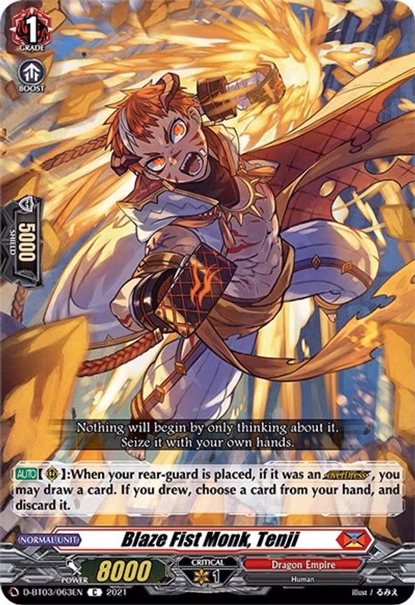 Blaze Fist Monk, Tenji - C (D-BT03/063EN)