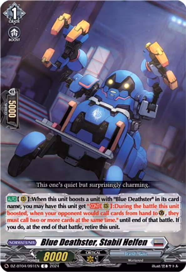 Blue Deathster, Stabil Helfen