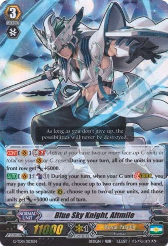 Blue Sky Knight, Altmile