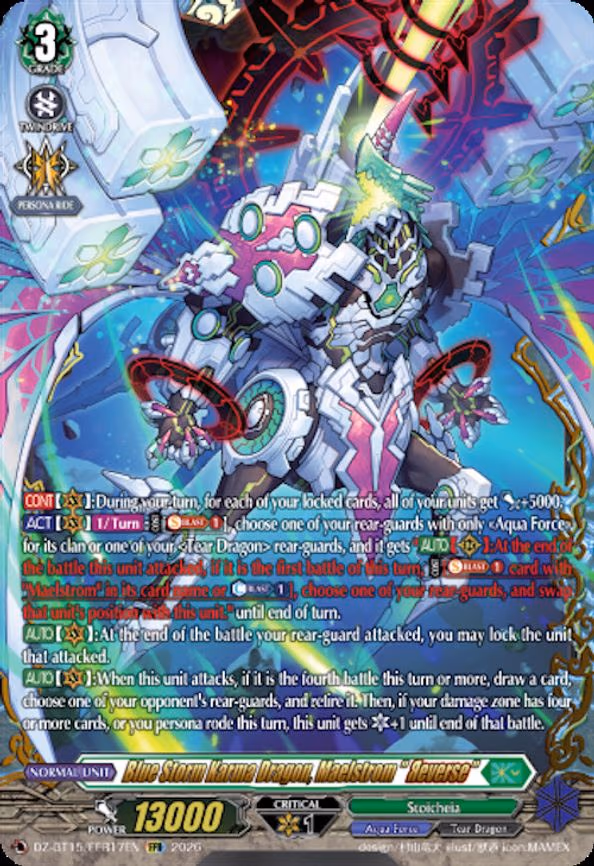 Blue Storm Karma Dragon, Maelstrom "Reverse" - Double Frame Rare (DZ-BT15/FFR17EN)