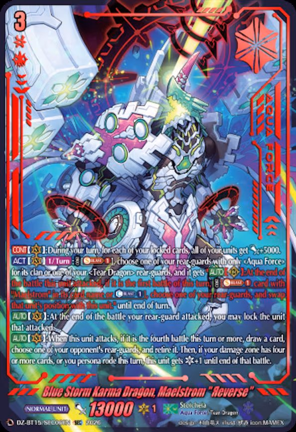 Blue Storm Karma Dragon, Maelstrom "Reverse" - SEC (DZ-BT15/SEC06EN)