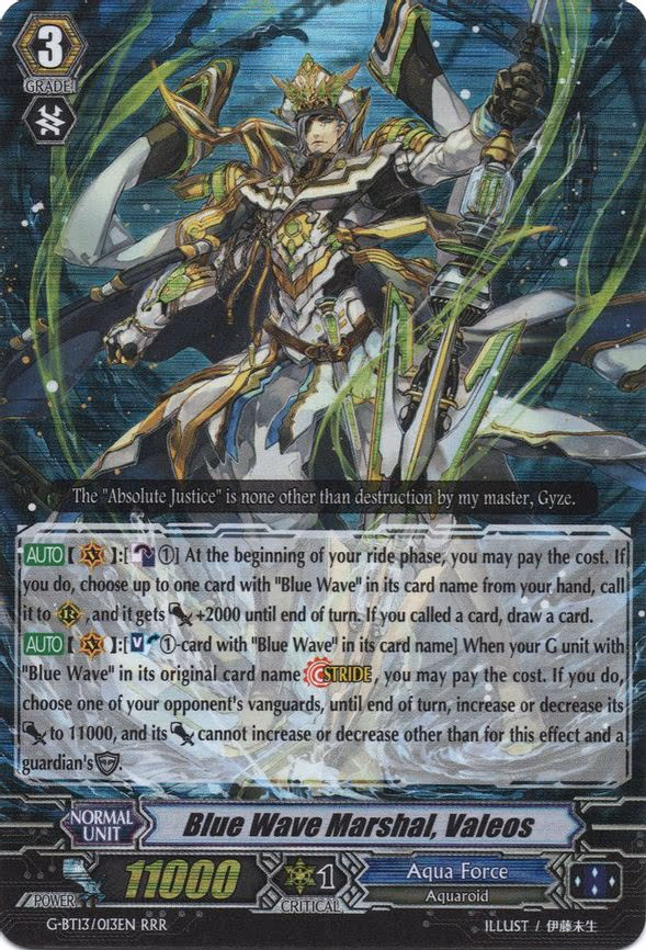Blue Wave Marshal, Valeos