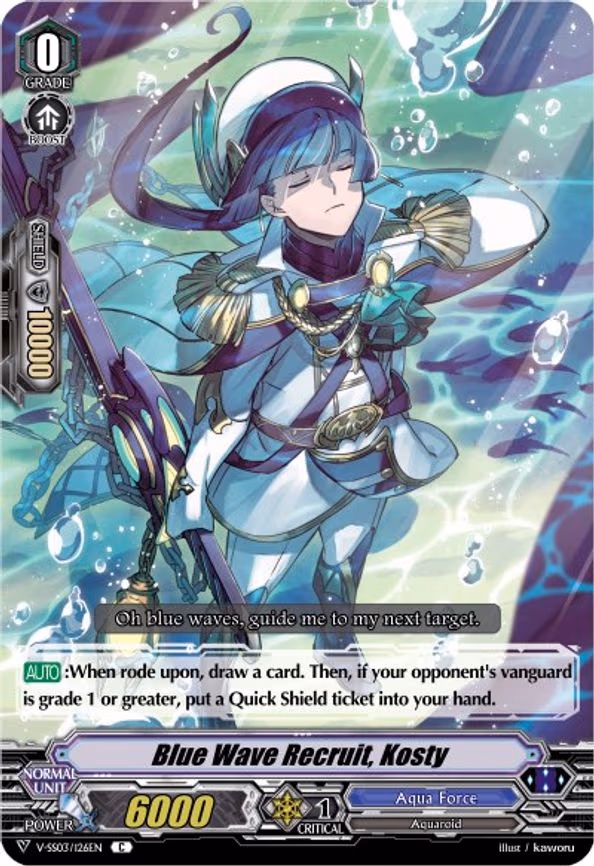 Blue Wave Recruit, Kosty
