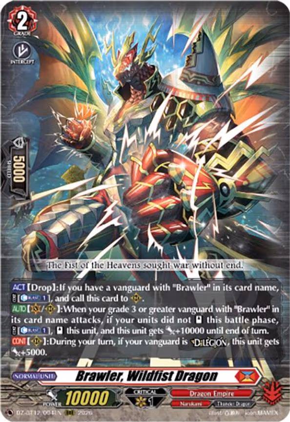 Brawler, Wildfist Dragon - RRR (DZ-BT12/004EN)