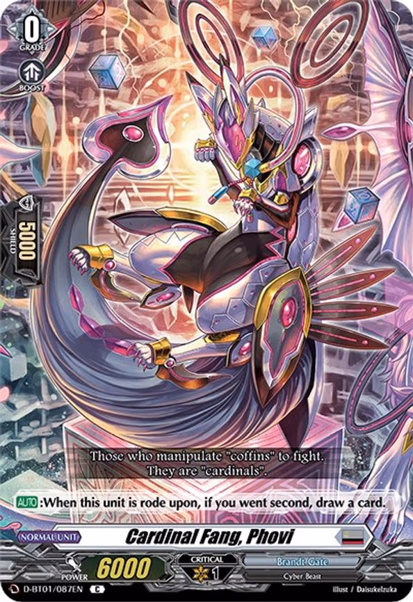 Cardinal Fang, Phovi