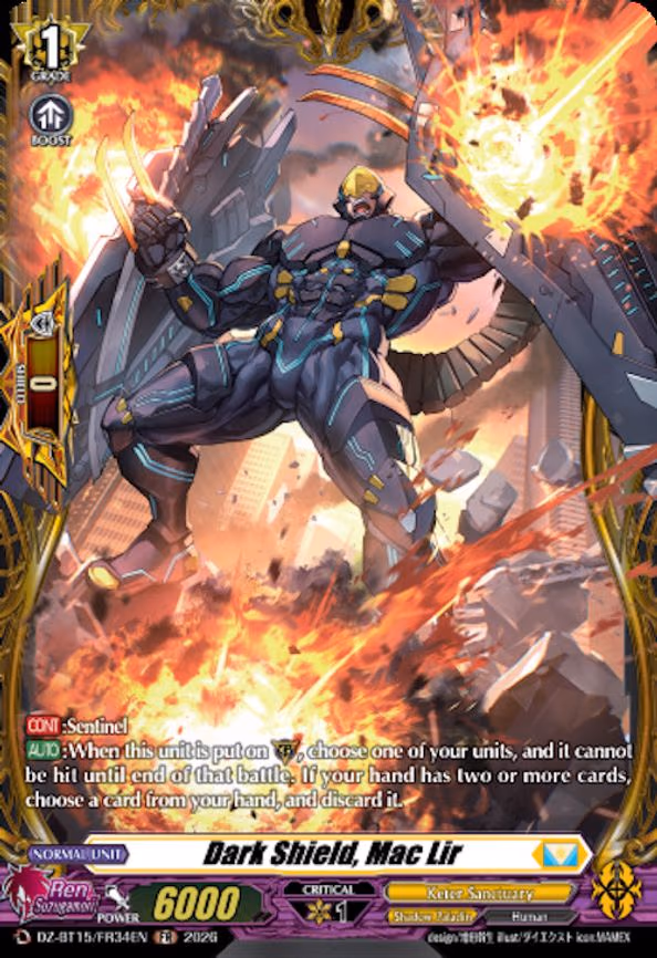Dark Shield, Mac Lir - Frame Rare (DZ-BT15/FR34EN)