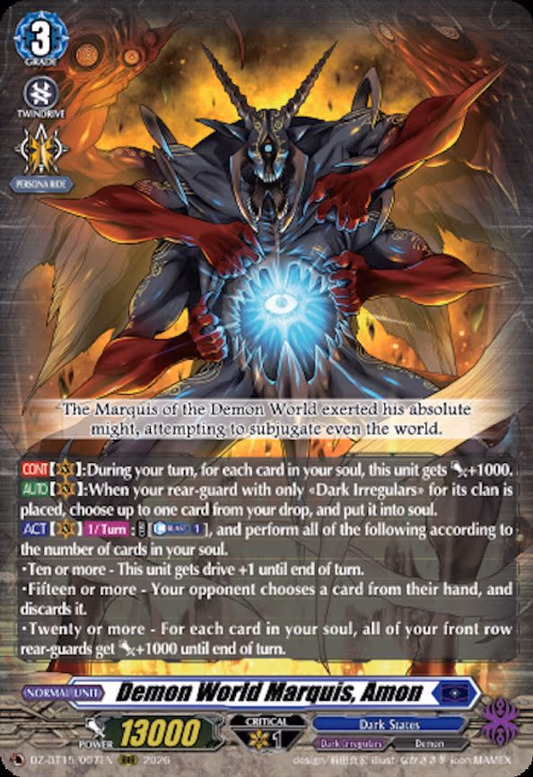 Demon World Marquis, Amon - RRR (DZ-BT15/007EN)