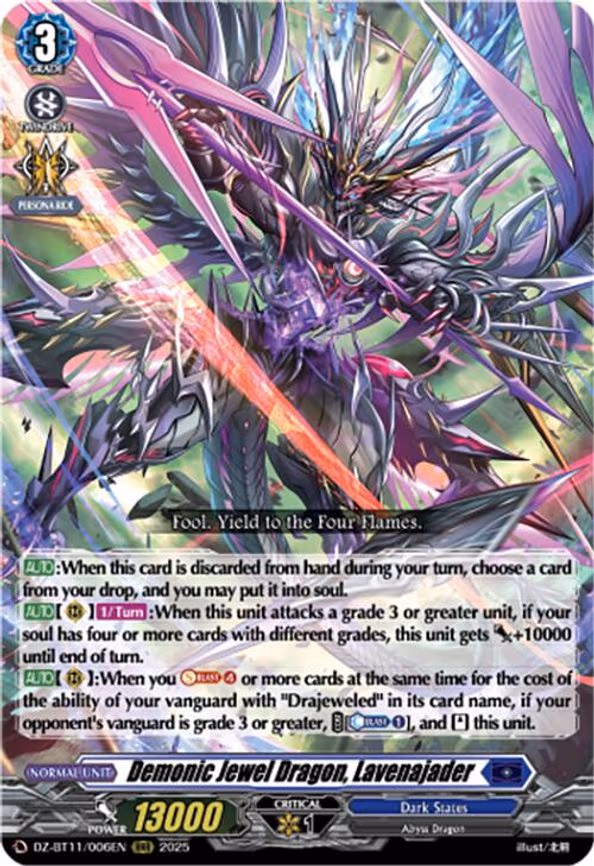 Demonic Jewel Dragon, Lavenajader - RRR (DZ-BT11/006EN)