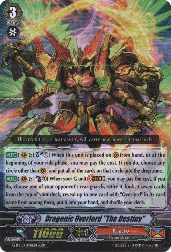 Dragonic Overlord "The Destiny" - RRR (G-BT13/008EN)