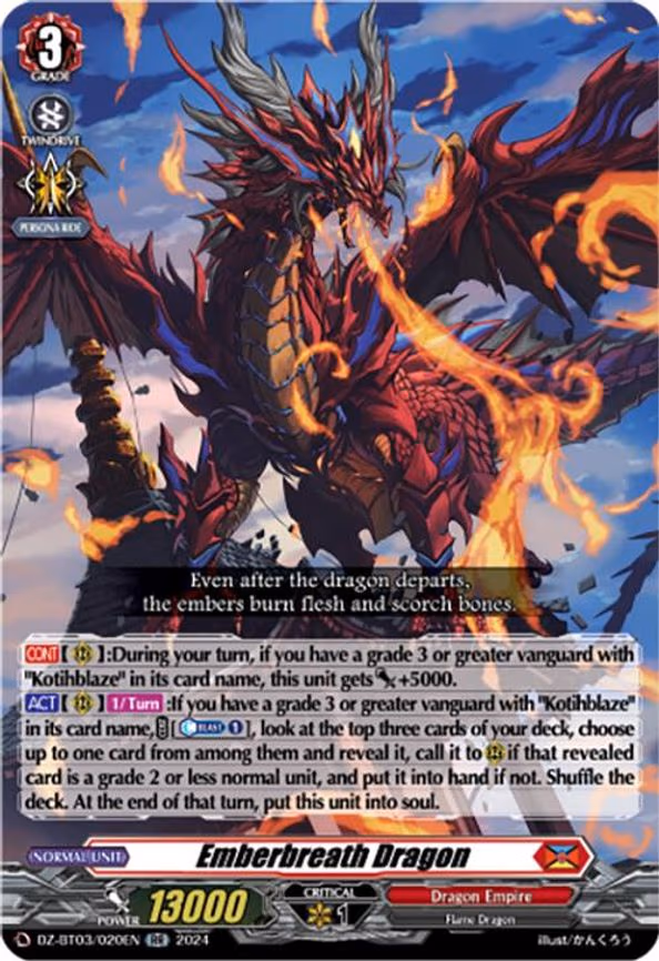 Emberbreath Dragon - RR (DZ-BT03/020EN)