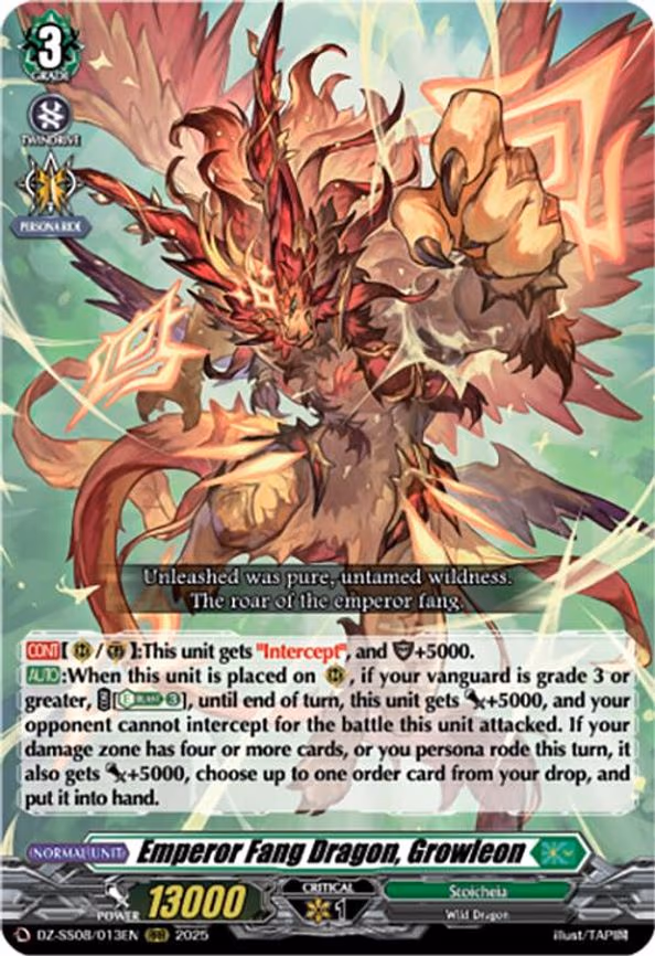 Emperor Fang Dragon, Growleon - RRR (DZ-SS08/013EN)