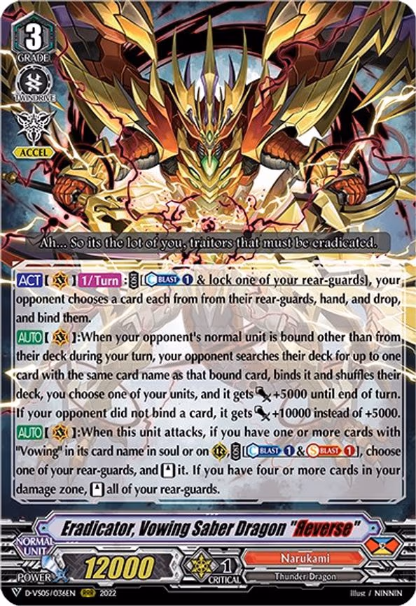 Eradicator, Vowing Saber Dragon "Reverse" - RRR (D-VS05/036EN)
