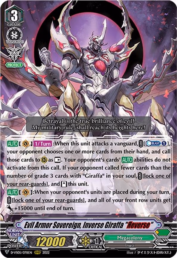 Evil Armor Sovereign, Inverse Giraffa "Reverse" - RRR (D-VS05/078EN)