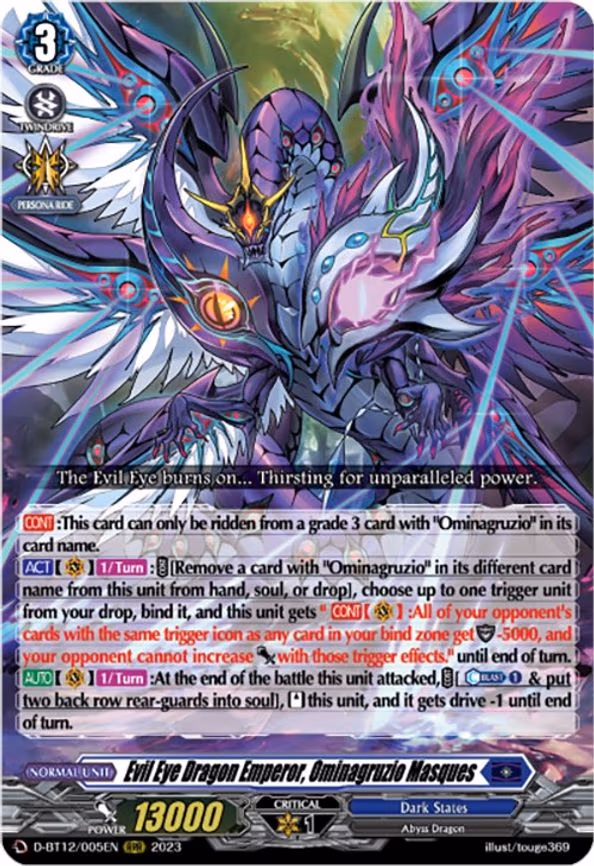 Evil Eye Dragon Emperor, Ominagruzio Masques - RRR (D-BT12/005EN)