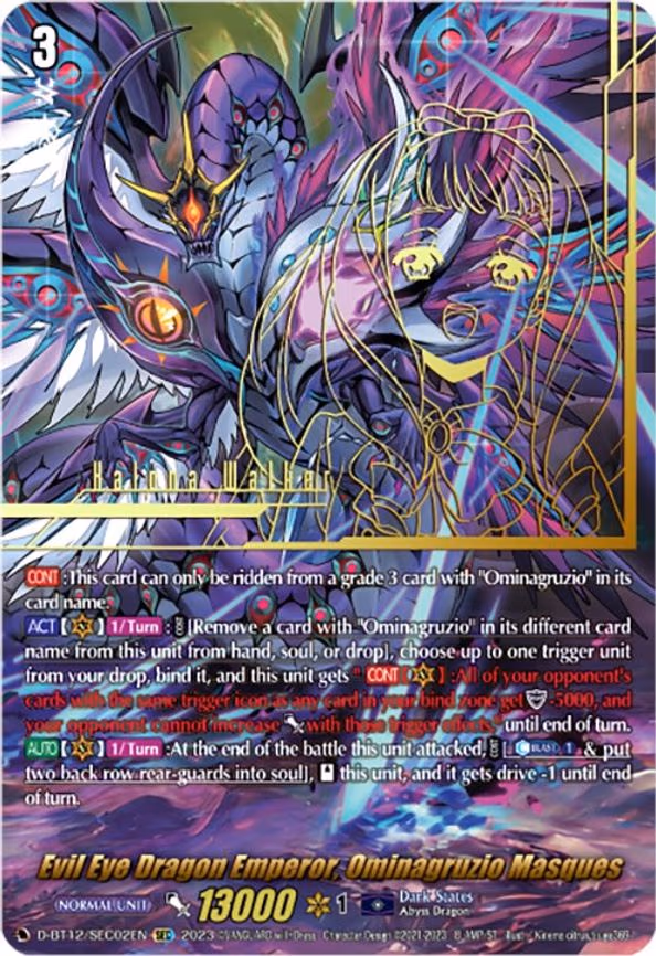 Evil Eye Dragon Emperor, Ominagruzio Masques - SEC (D-BT12/SEC02EN)