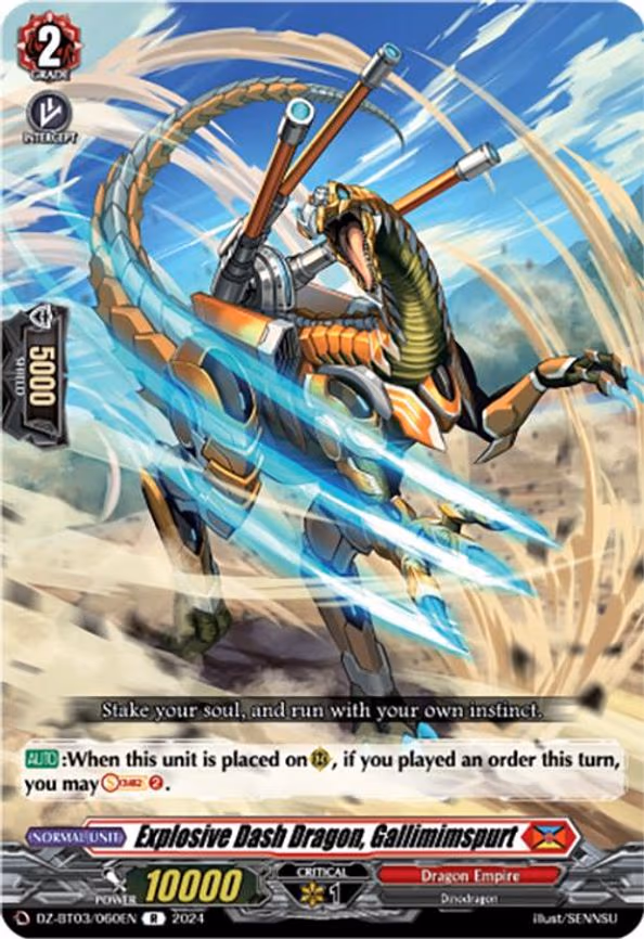 Explosive Dash Dragon, Gallimimspurt - R (DZ-BT03/060EN)
