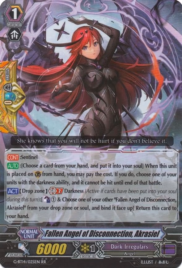 Fallen Angel of Disconnection, Akrasiel - RR (G-BT14/025EN)