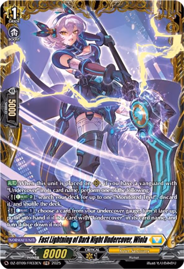 Fast Lightning of Dark Night Undercover, Wiola - Frame Rare (DZ-BT09/FR33EN)