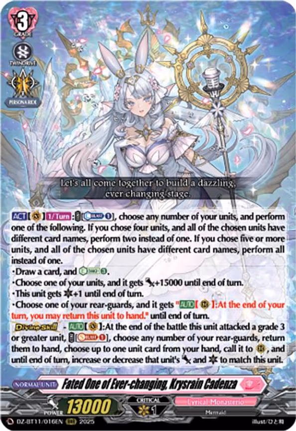 Fated One of Ever-changing, Krysrain Cadenza - RRR (DZ-BT11/016EN)