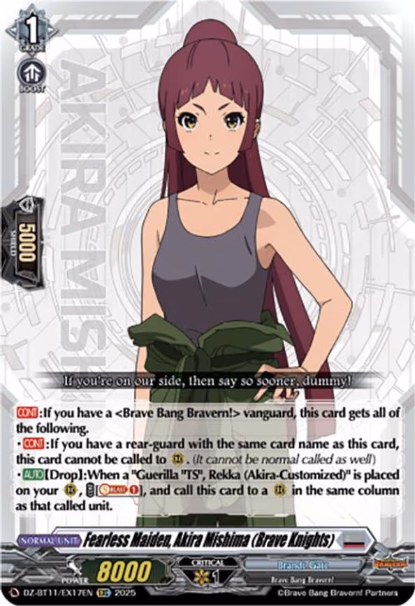 Fearless Maiden, Akira Mishima (Brave Knights) - EXC (DZ-BT11/EX17EN)