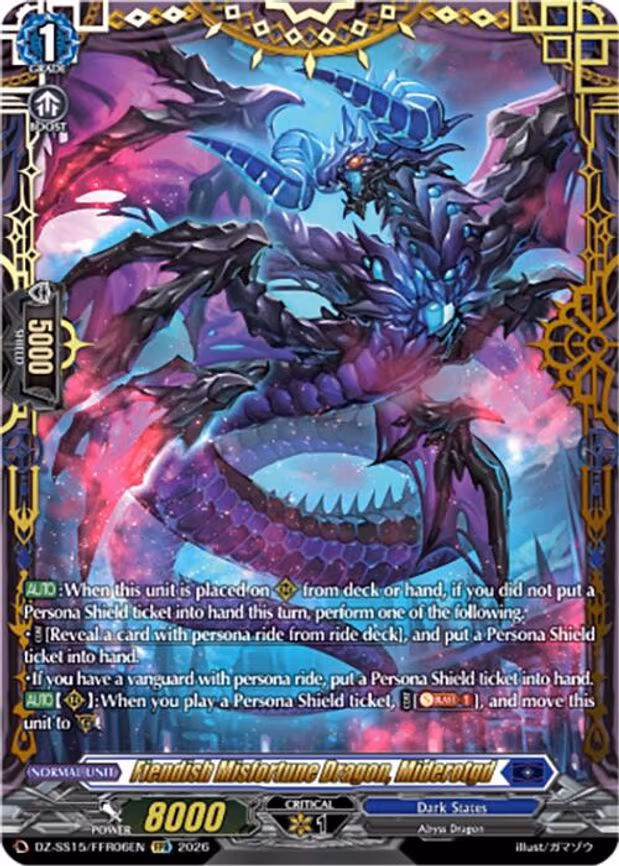 Fiendish Misfortune Dragon, Miderotgd - Double Frame Rare (DZ-SS15/FFR06EN)