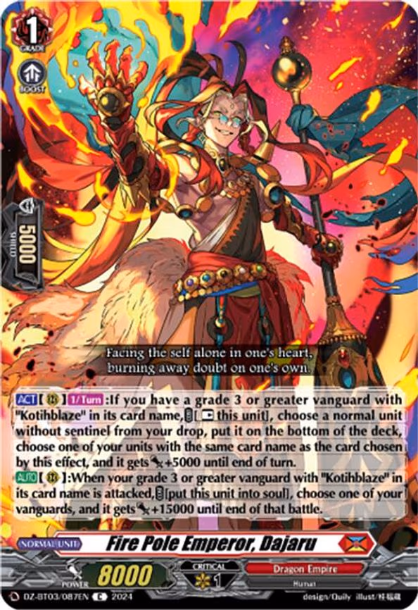 Fire Pole Emperor, Dajaru - C (DZ-BT03/087EN)