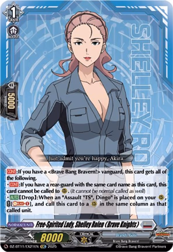 Free-Spirited Lady, Shelley Rolen (Brave Knights) - EXC (DZ-BT11/EX21EN)