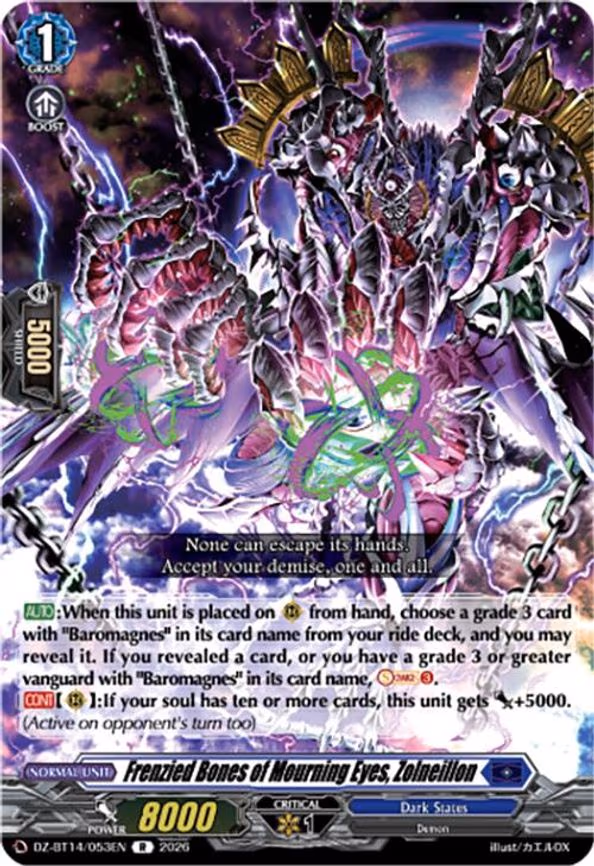 Frenzied Bones of Mourning Eyes, Zolneillon - R (DZ-BT14/053EN)