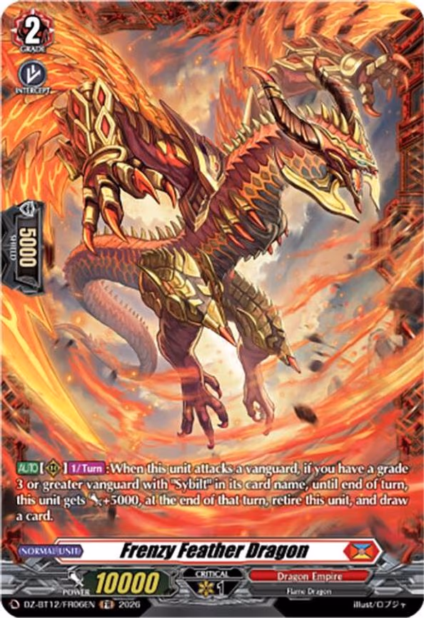 Frenzy Feather Dragon - Frame Rare (DZ-BT12/FR06EN)