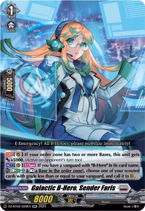 Galactic B-Hero, Sender Faris - RR (DZ-BT02/029EN)