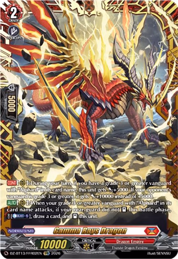 Gamma Rays Dragon - Double Frame Rare (DZ-BT13/FFR02EN)