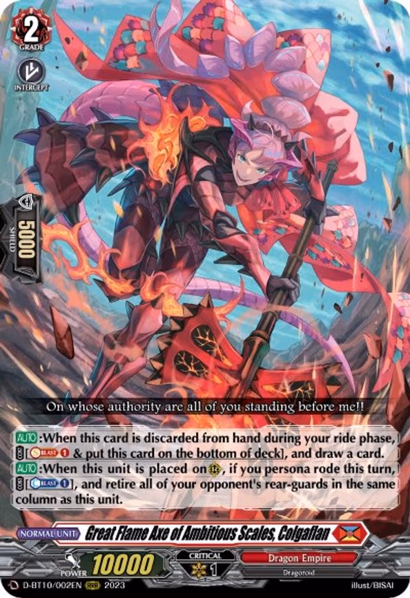 Great Flame Axe of Ambitious Scales, Colgaflan