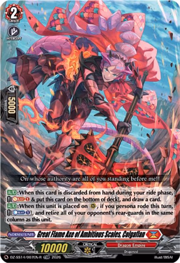 Great Flame Axe of Ambitious Scales, Colgaflan - TDR (DZ-SS14/007EN-R)