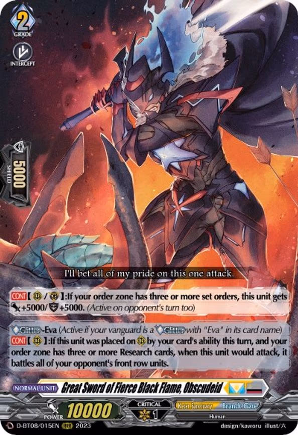 Great Sword of Fierce Black Flame, Obscudeid - RRR (D-BT08/015EN)