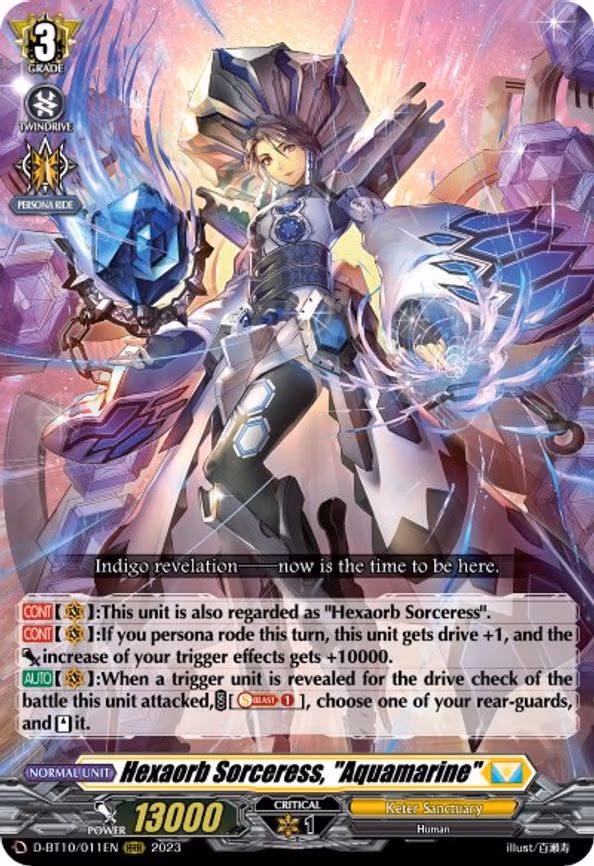 Hexaorb Sorceress, "Aquamarine" - RRR (D-BT10/011EN)