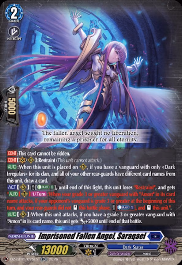 Imprisoned Fallen Angel, Saraqael - RR (DZ-BT15/025EN)