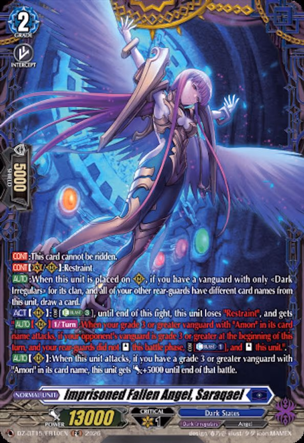 Imprisoned Fallen Angel, Saraqael - Frame Rare (DZ-BT15/FR10EN)