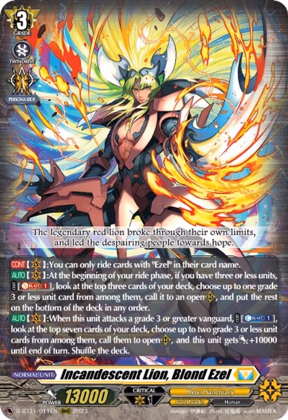 Incandescent Lion, Blond Ezel