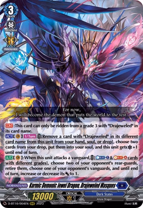 Karmic Demonic Jewel Dragon, Drajeweled Masques - RRR (D-BT10/004EN)