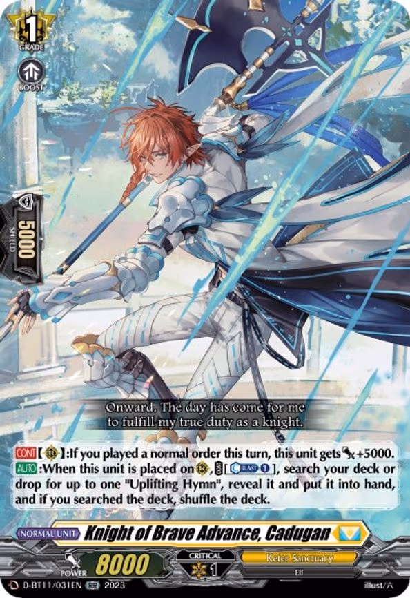 Knight of Brave Advance, Cadugan - RR (D-BT11/031EN)
