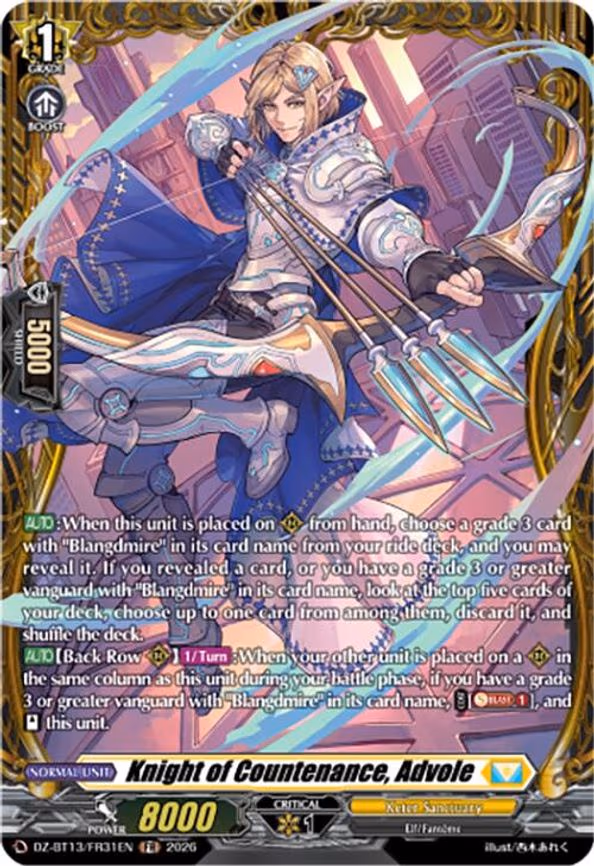 Knight of Countenance, Advole - Frame Rare (DZ-BT13/FR31EN)