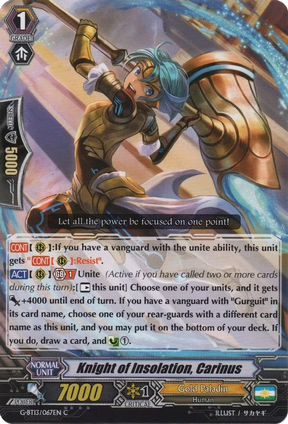 Knight of Insolation, Carinus - C (G-BT13/067EN)