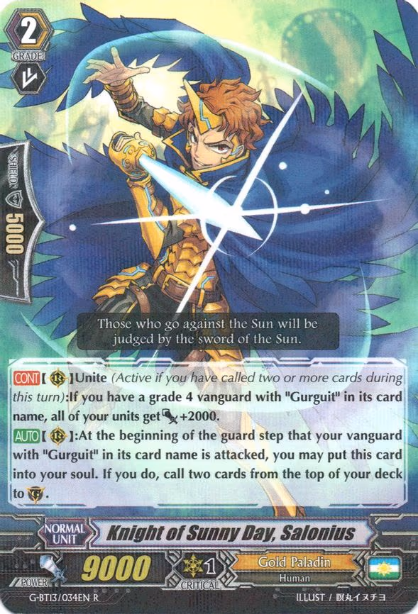 Knight of Sunny Day, Salonius - R (G-BT13/034EN)