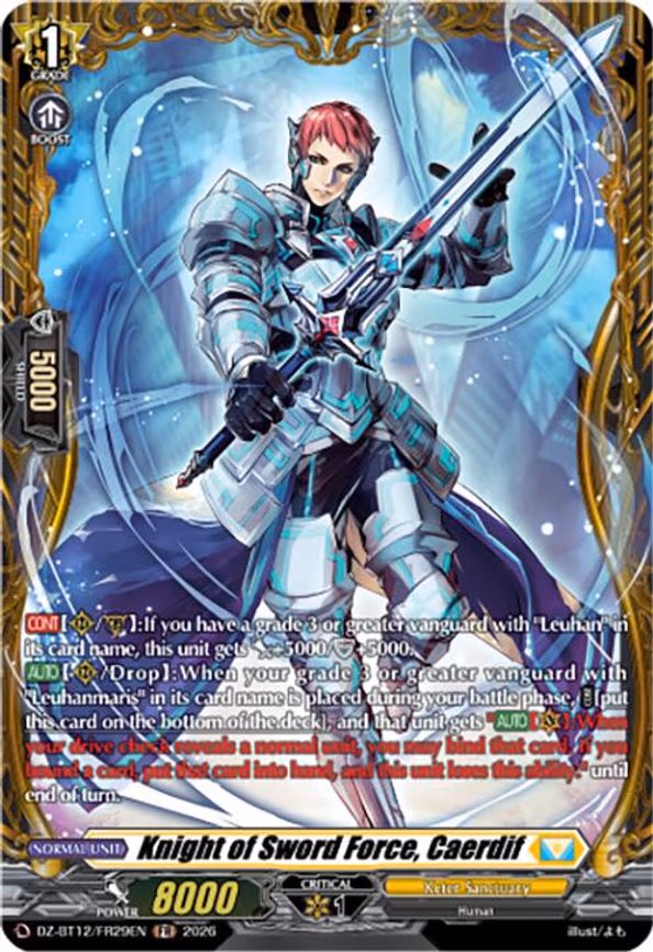 Knight of Sword Force, Caerdif - Frame Rare (DZ-BT12/FR29EN)