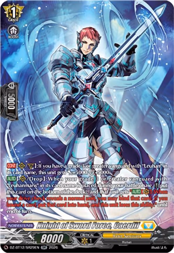 Knight of Sword Force, Caerdif - SR (DZ-BT12/SR29EN)