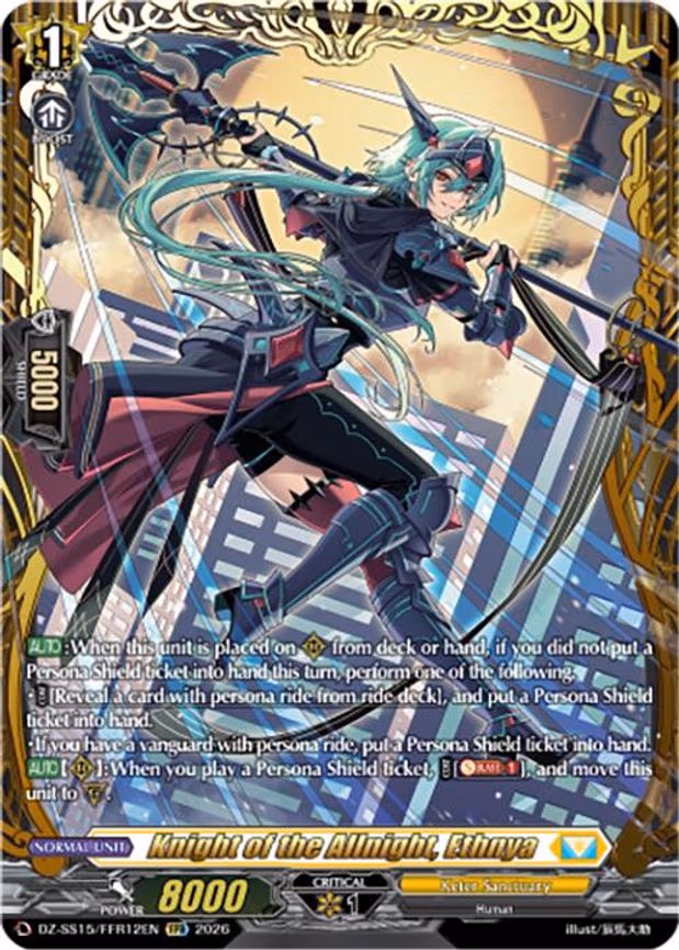 Knight of the Allnight, Ethnya - Double Frame Rare (DZ-SS15/FFR12EN)