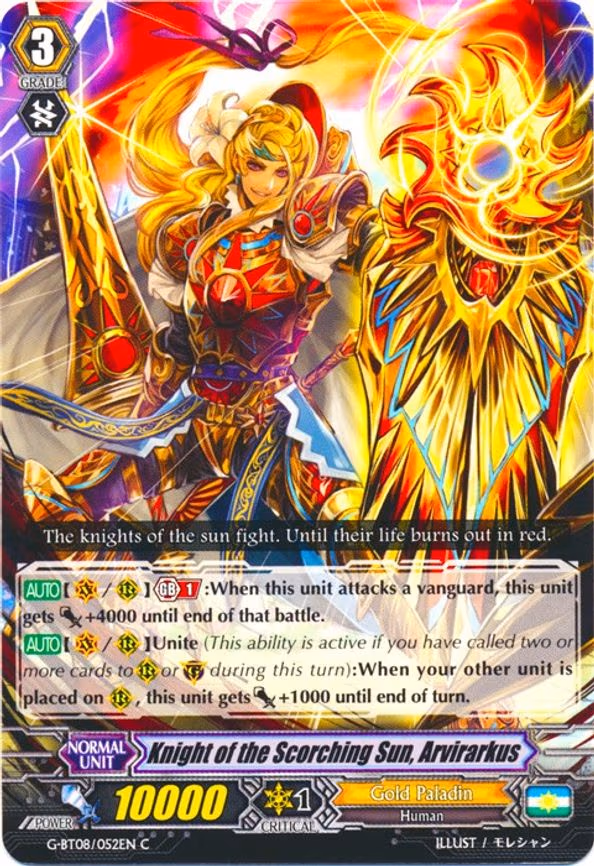 Knight of the Scorching Sun, Arvirarkus - C (G-BT08/052EN)